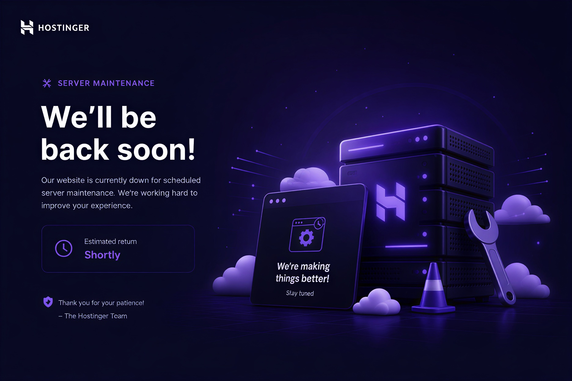 Server Maintenance - We'll be back soon!